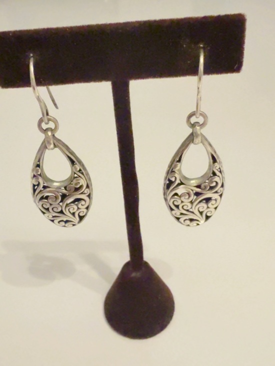 Jewelry - Lois Hill Sterling Silver Filigree Teardrop Earrings - Silver